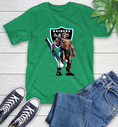 NFL Thanos Gauntlet Avengers Endgame Football Oakland Raiders T-Shirt 7