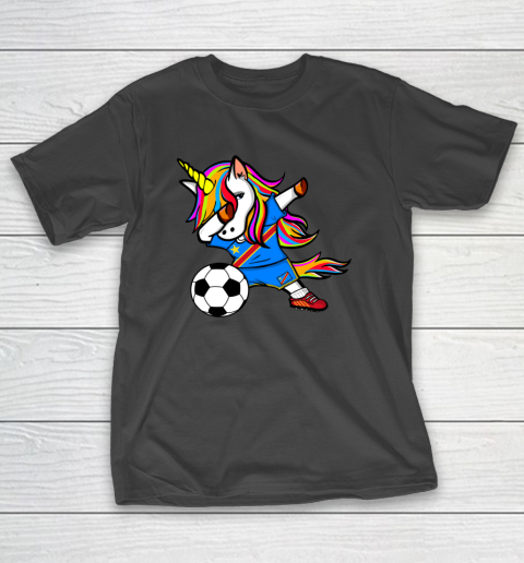 Dabbing Unicorn DR Congo Football Congolese Flag Soccer T-Shirt 14