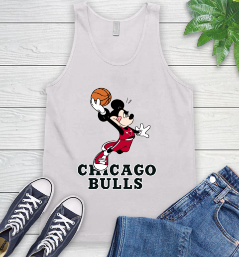 NBA Basketball Chicago Bulls Cheerful Mickey Mouse Shirt Tank Top 2