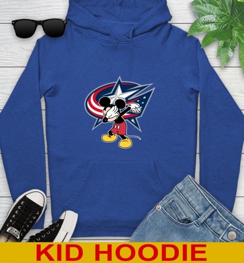 Columbus Blue Jackets NHL Hockey Dabbing Mickey Disney Sports Youth Hoodie 10