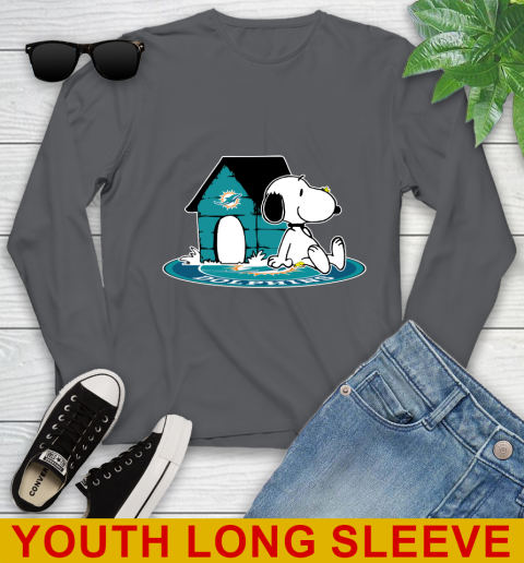 NFL Football Miami Dolphins Snoopy The Peanuts Movie Shirt Youth Long Sleeve 9