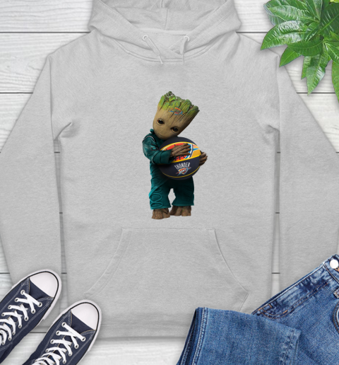 NBA Groot Guardians Of The Galaxy Basketball Sports Oklahoma City Thunder Hoodie 6