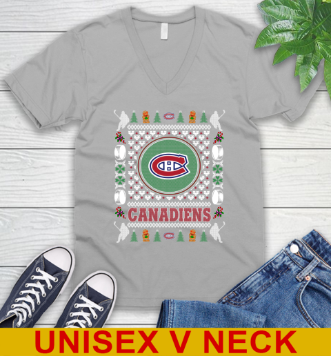 Montreal Canadiens Merry Christmas NHL Hockey Loyal Fan V-Neck T-Shirt 3
