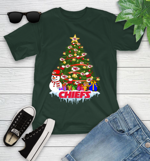 Kansas City Chiefs Merry Christmas NFL Football Sports Youth T-Shirt 5