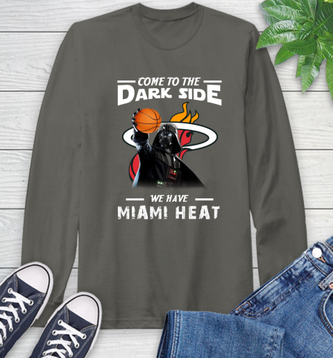 NBA Come To The Dark Side We Have Miami Heat Star Wars Darth Vader Basketball Long Sleeve T-Shirt 9