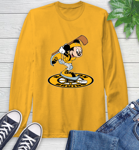 NHL Hockey Boston Bruins Cheerful Mickey Disney Shirt Long Sleeve T-Shirt 3