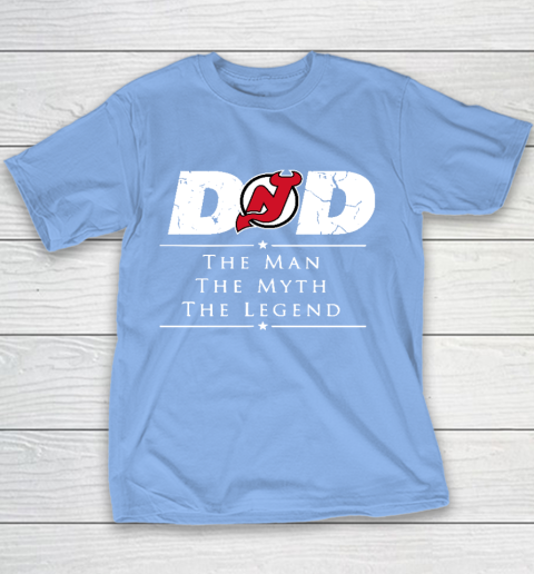New Jersey Devils NHL Ice Hockey Dad The Man The Myth The Legend Youth T-Shirt 8