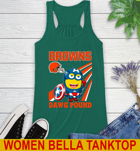 NFL Football Cleveland Browns Captain America Marvel Avengers Minion Shirt Racerback Tank 5