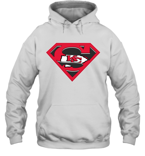 NFL Kansas City Chiefs LOGO Superman wowr nfl kansas city chiefs logo superman hoodie 23 front white