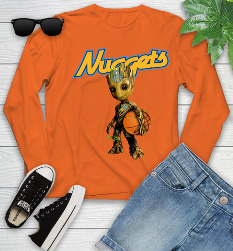 Denver Nuggets NBA Basketball Groot Marvel Guardians Of The Galaxy Youth Long Sleeve 4