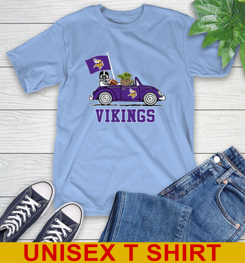 NFL Football Minnesota Vikings Darth Vader Baby Yoda Driving Star Wars Shirt T-Shirt 11