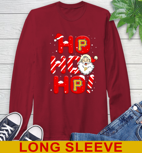 Pittsburgh Pirates MLB Baseball Ho Ho Ho Santa Claus Merry Christmas Shirt Long Sleeve T-Shirt 9
