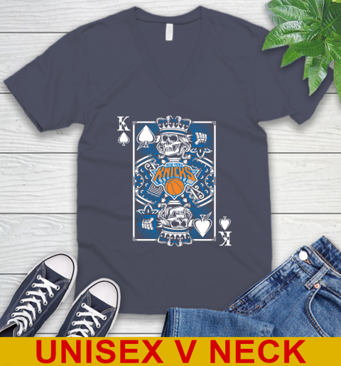 New York Knicks NBA Basketball The King Of Spades Death Cards Shirt V-Neck T-Shirt 7