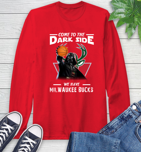 NBA Come To The Dark Side We Have Milwaukee Bucks Star Wars Darth Vader Basketball Long Sleeve T-Shirt 11