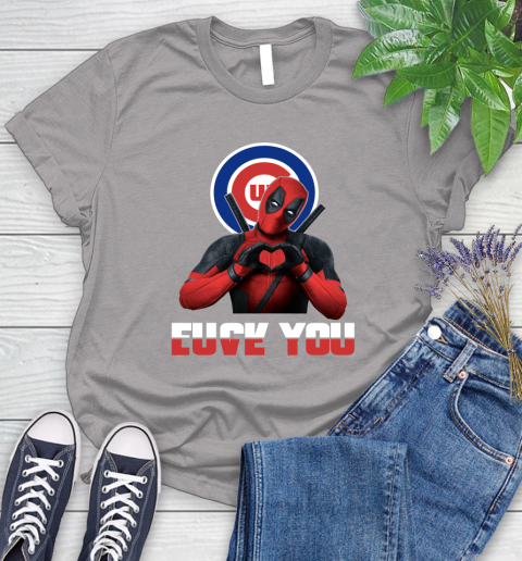 MLB Chicago Cubs Deadpool Love You Fuck You Baseball Sports Women's T-Shirt 5