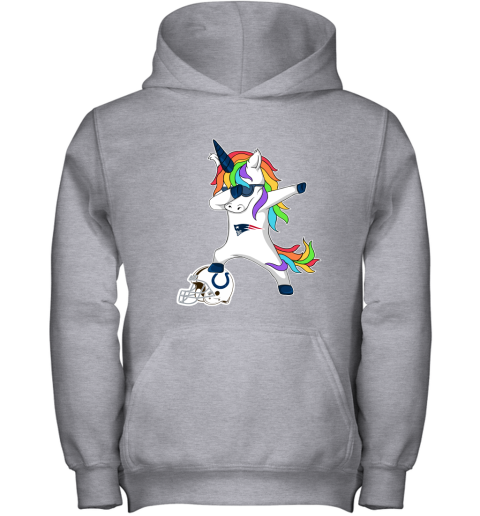 Football Dabbing Unicorn Steps On Helmet New England Patriots Youth Hoodie