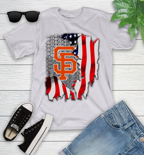 San Francisco Giants MLB Baseball American Flag Youth T-Shirt 4