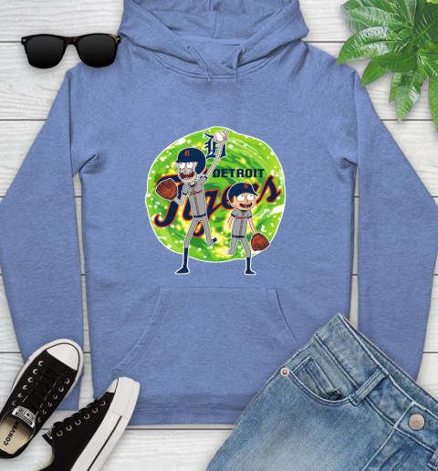 MLB Detroit Tigers Rick And Morty Baseball Sports Youth Hoodie 12