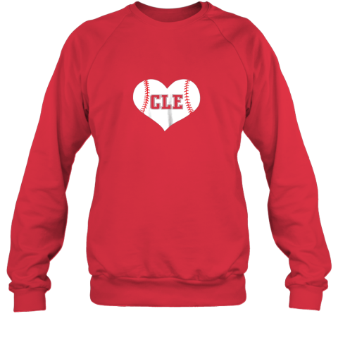 tzpr cleveland ohio baseball love heart cle gift jersey fan sweatshirt 35 front red