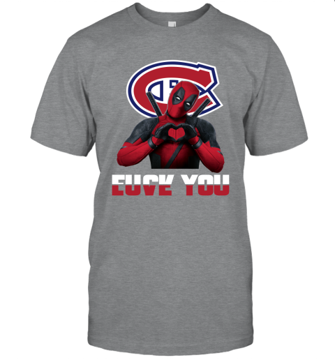 NHL Montreal Canadiens Deadpool Love You Fuck You Hockey Sports qWkH9oQyr7S classic t shirt 2 95 151514 front sport grey