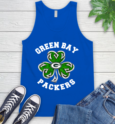 NFL Green Bay Packers Three Leaf Clover St Patrick's Day Football Sports Tank Top 4