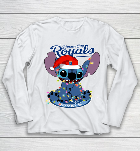 Kansas City Royals MLB noel stitch Baseball Christmas Youth Long Sleeve