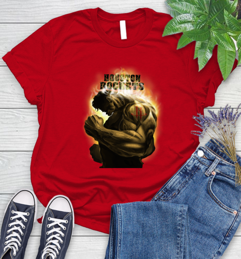 Houston Rockets NBA Basketball Hulk Marvel Avengers Sports Women's T-Shirt 13