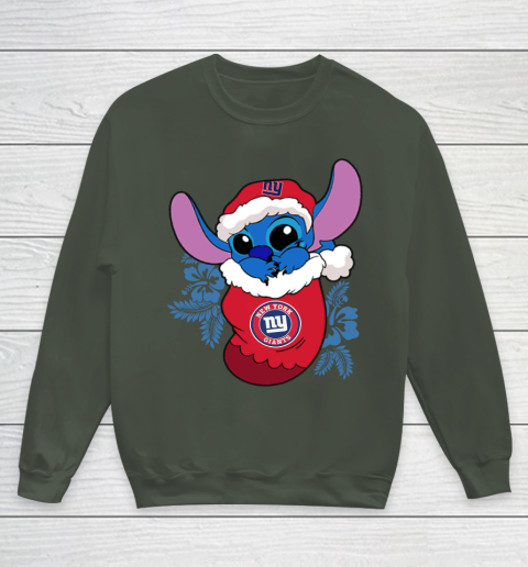 New York Giants Christmas Stitch In The Sock Funny Disney NFL Youth Sweatshirt 10