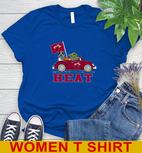 NBA Basketball Miami Heat Darth Vader Baby Yoda Driving Star Wars Shirt Women's T-Shirt 9