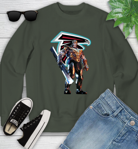 NFL Thanos Gauntlet Avengers Endgame Football Atlanta Falcons Youth Sweatshirt 10