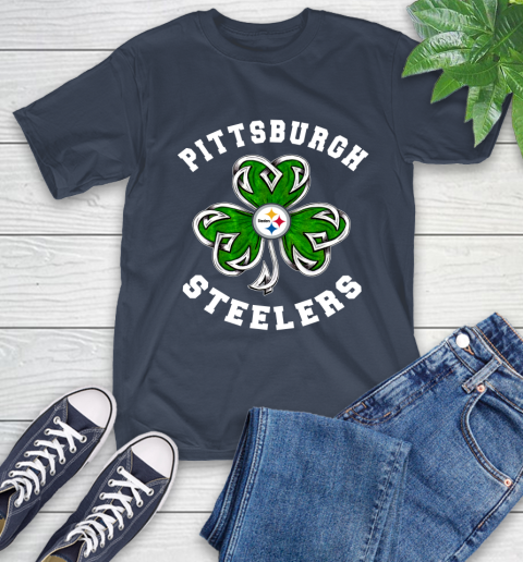NFL Pittsburgh Steelers Three Leaf Clover St Patrick's Day Football Sports T-Shirt 3