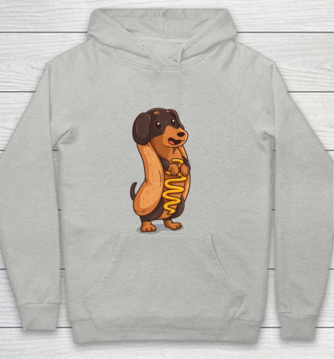 Wiener Dog Hotdog Bun Dachshund Funny Foodie Gift Hot Dog Youth Hoodie