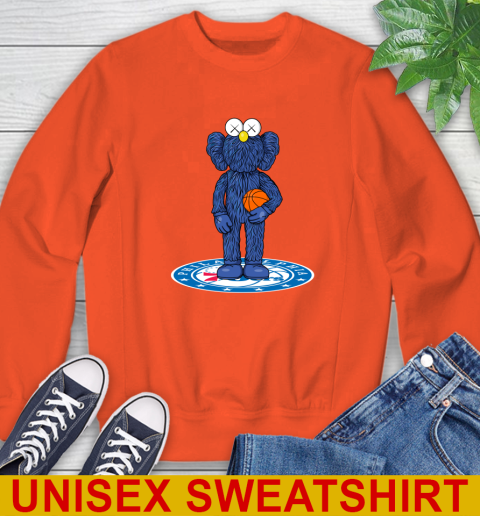 NBA Basketball Philadelphia 76ers Kaws Bff Blue Figure Shirt Sweatshirt 4