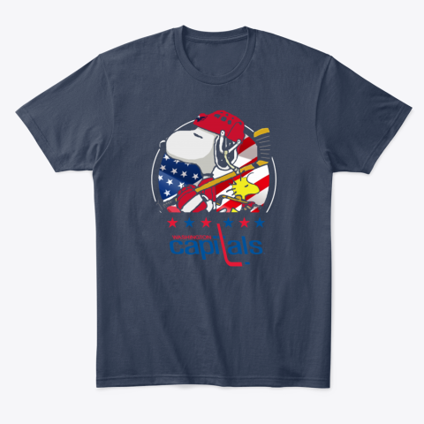 kmtp washington capitals snoopy and woodstock nhl classic t shirt 2 front navy