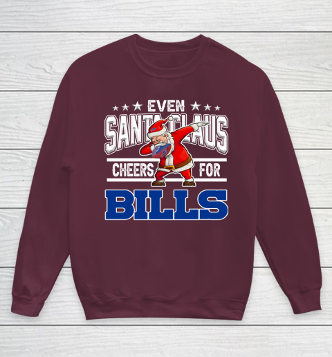 Buffalo Bills Even Santa Claus Cheers For Christmas NFL Youth Sweatshirt 4