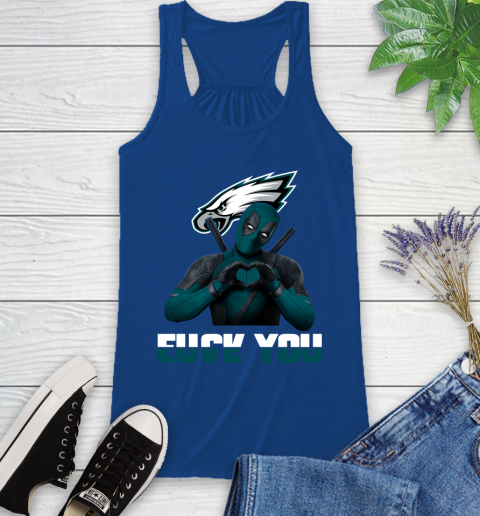 NHL Philadelphia Eagles Deadpool Love You Fuck You Football Sports Racerback Tank 8