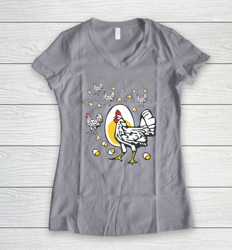 Roseanne Chicken Shirt  Funny Roseanne Rooster and Egg Women's V-Neck T-Shirt 2