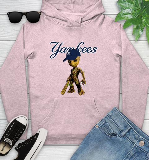 MLB New York Yankees Groot Guardians Of The Galaxy Baseball Youth Hoodie 10