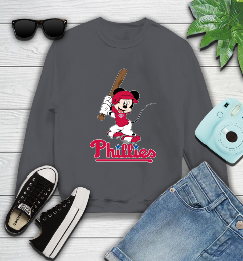 MLB Baseball Philadelphia Phillies Cheerful Mickey Mouse Shirt Sweatshirt 6