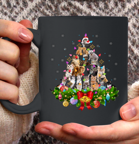 Funny Cat Christmas Tree Xmas Gifts Ceramic Mug 11oz