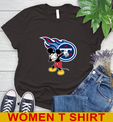 Tennessee Titans NFL Football Dabbing Mickey Disney Sports Women's T-Shirt 8
