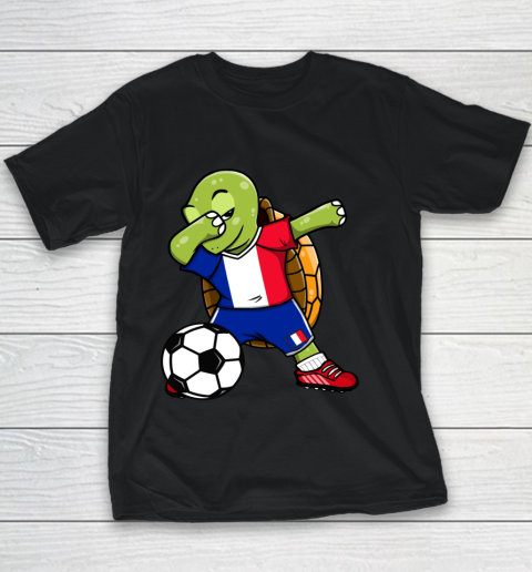 Dabbing Turtle France Soccer Fans Jersey French Football Youth T-Shirt