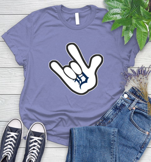 Detroit Tigers MLB Baseball Mickey Rock Hand Disney Women's T-Shirt 11