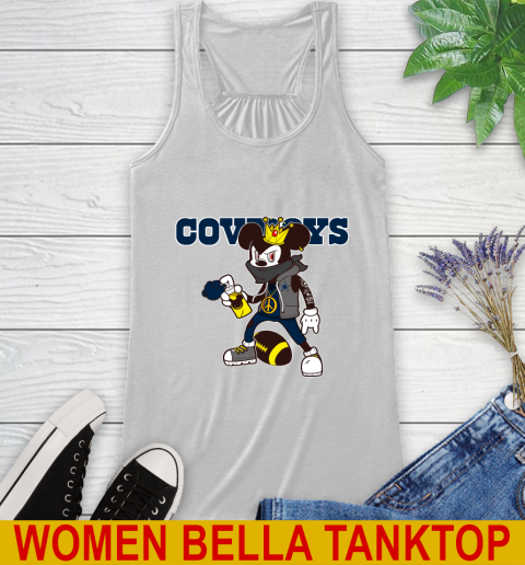 Dallas Cowboys NFL Football Mickey Peace Sign Sports Racerback Tank