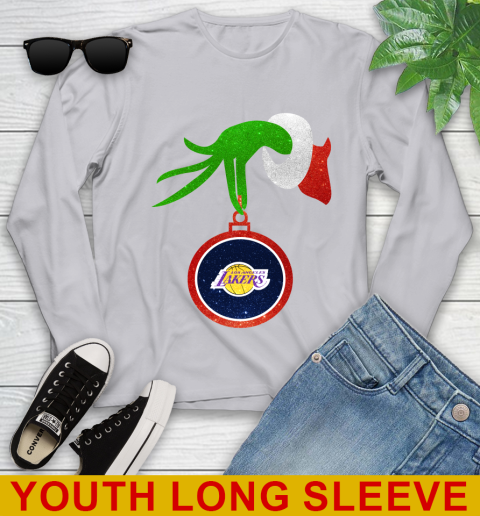 Los Angeles Lakers Grinch Merry Christmas NBA Basketball Youth Long Sleeve 6