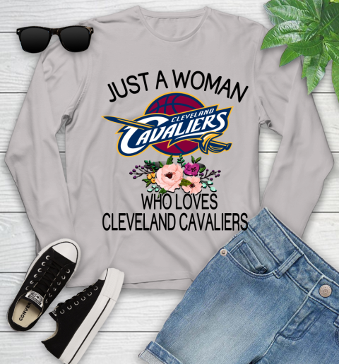 NBA Just A Woman Who Loves Cleveland Cavaliers Basketball Sports Youth Long Sleeve 9