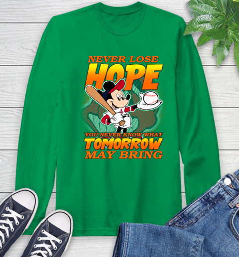 Cleveland Indians MLB Baseball Mickey Disney Never Lose Hope Long Sleeve T-Shirt 8