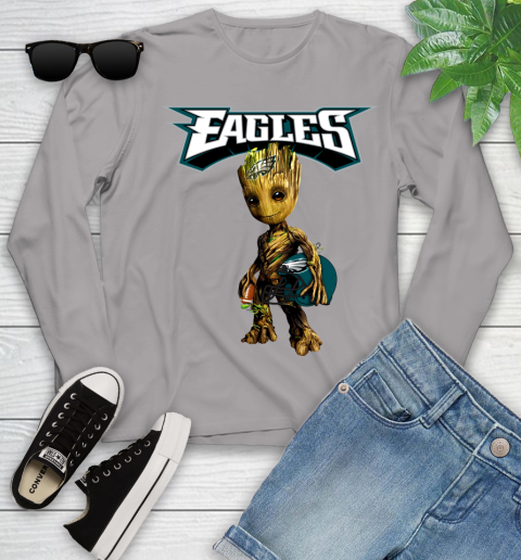 Philadelphia Eagles NFL Football Groot Marvel Guardians Of The Galaxy Youth Long Sleeve 5