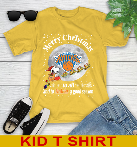 New York Knicks Merry Christmas To All And To Knicks A Good Season NBA Basketball Sports Youth T-Shirt 9