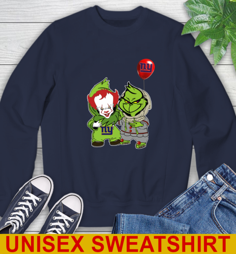 New York Giants Baby Pennywise Grinch Christmas NFL Football Sweatshirt 3